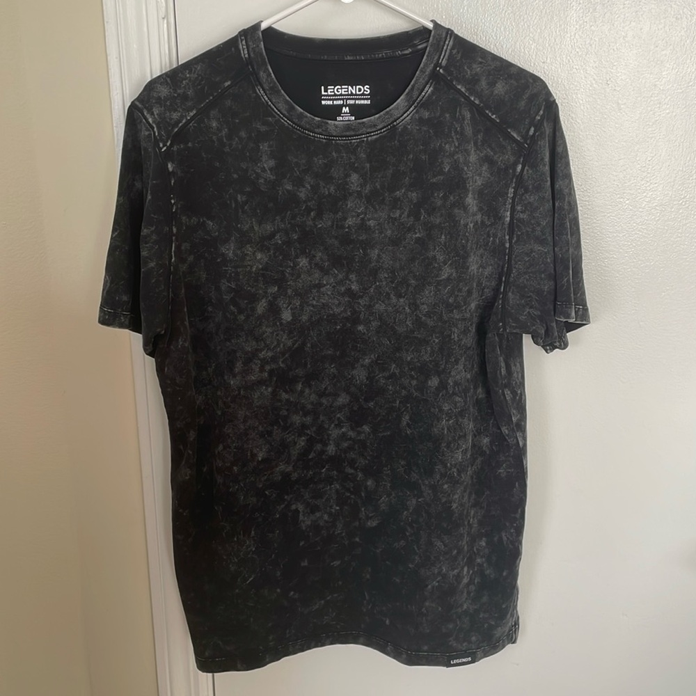 Legends Aviation Tee Split-Hem Washed Black Mens Medium T-Shirt